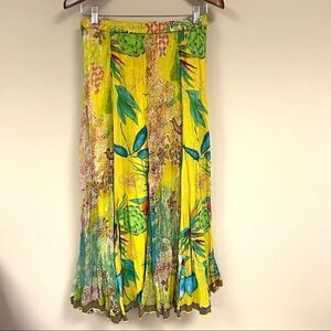 Soft Surroundings maxi yellow bohemian skirt   Size XS